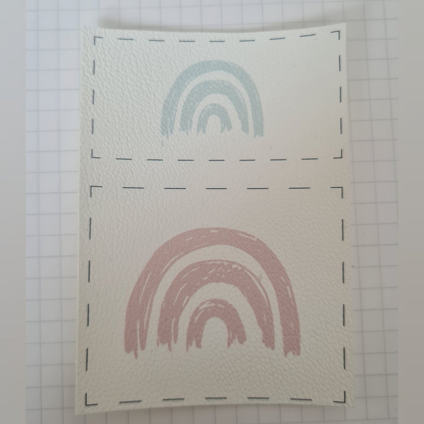 Kunstlederlabel Set - Regenbogen mint