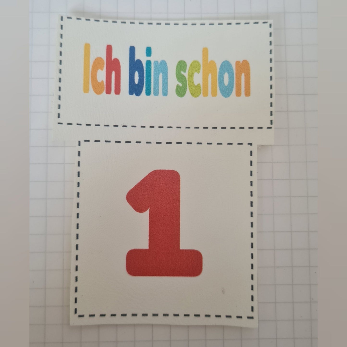 Kunstlederlabel Set - ich bin schon.... 1