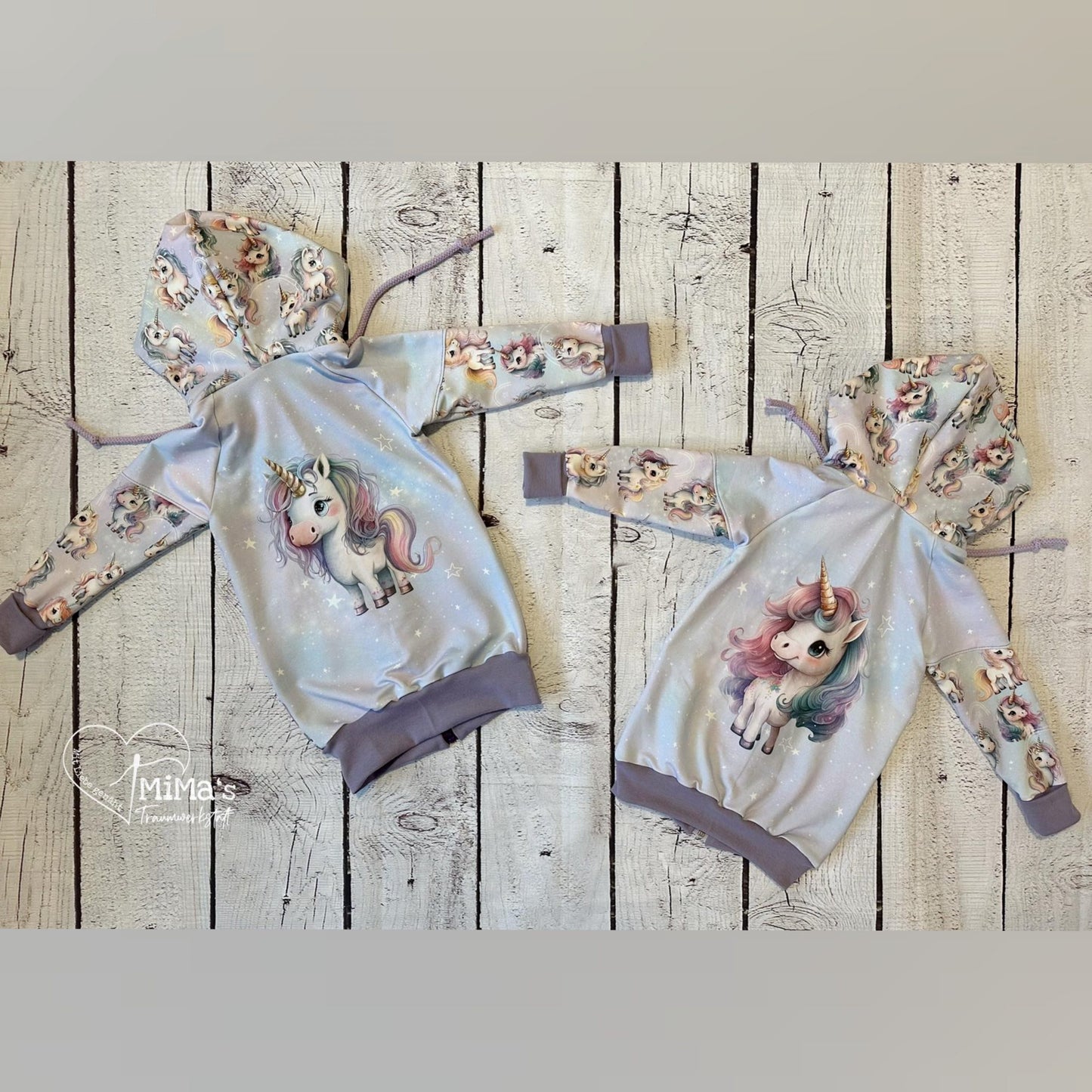 Sommersweat - Panel Einhornzauber Pink