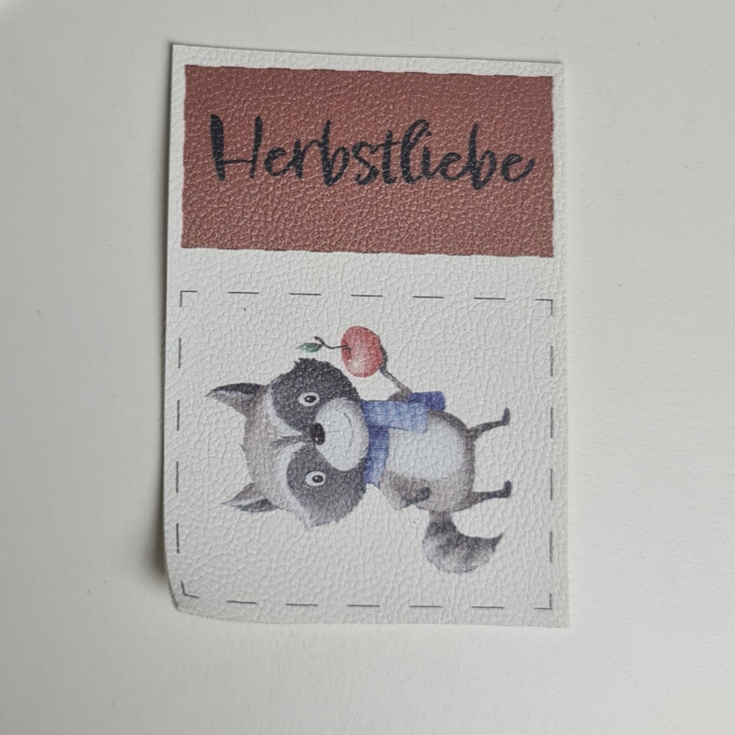 Kunstlederlabel Set - Herbstliebe Waschbär