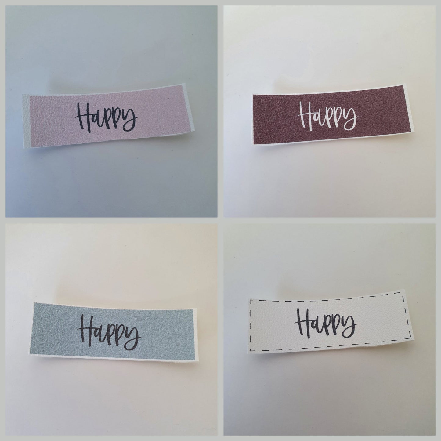 Kunstlederlabel Set - Happy