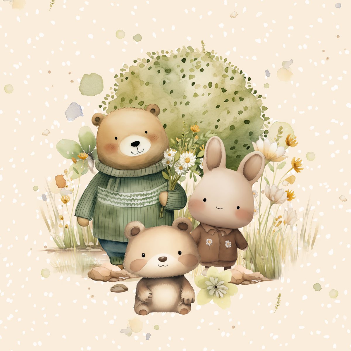 Sommersweat - Panel Lustige Tierfreunde