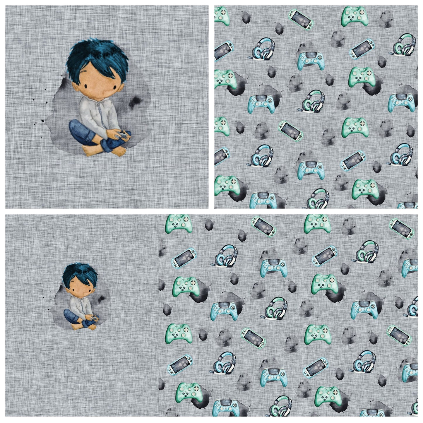 Jersey Panel mit Kombi - Play Mint 60cm