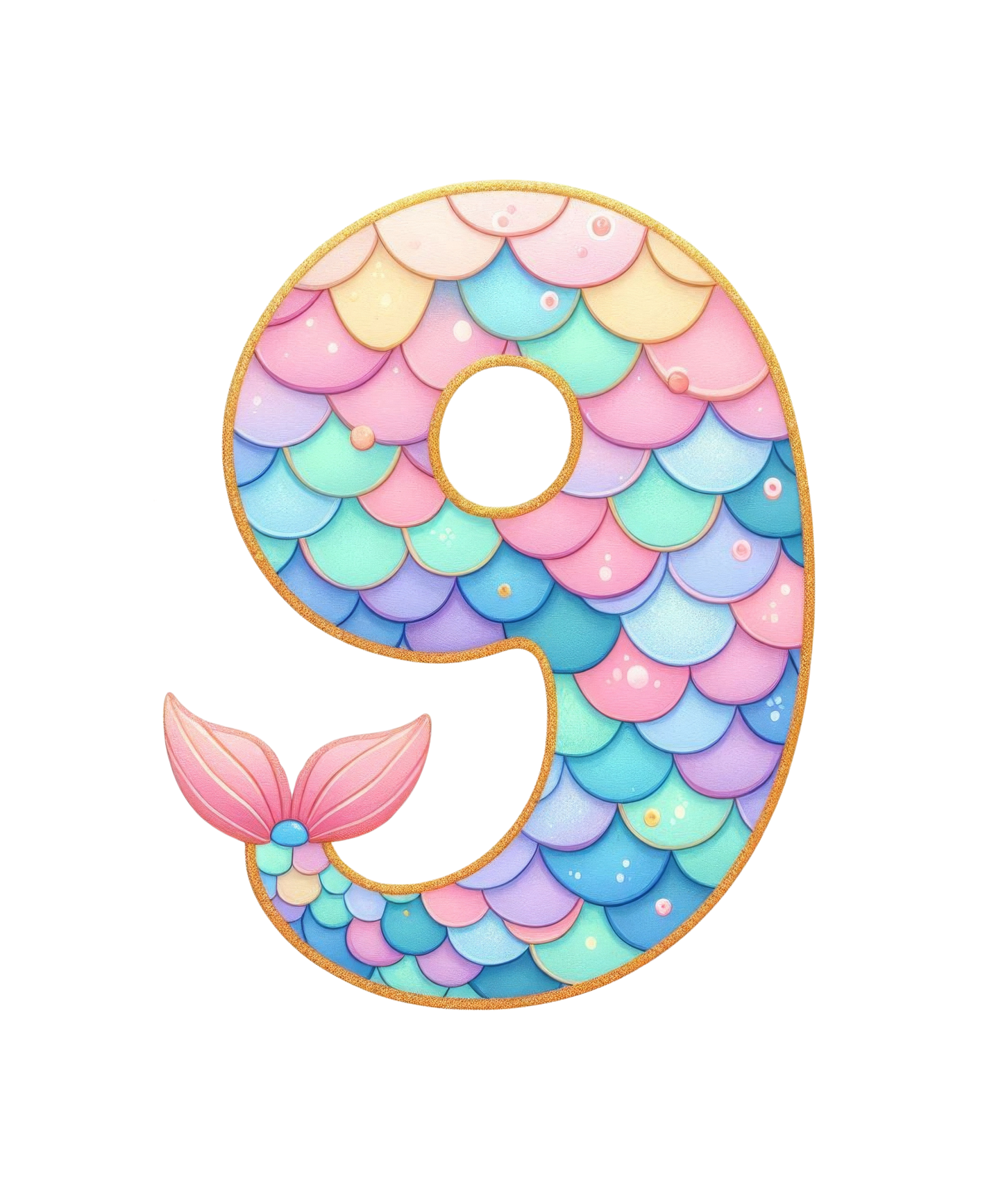 Bügelbild - Zahlen - Meerjungfrau