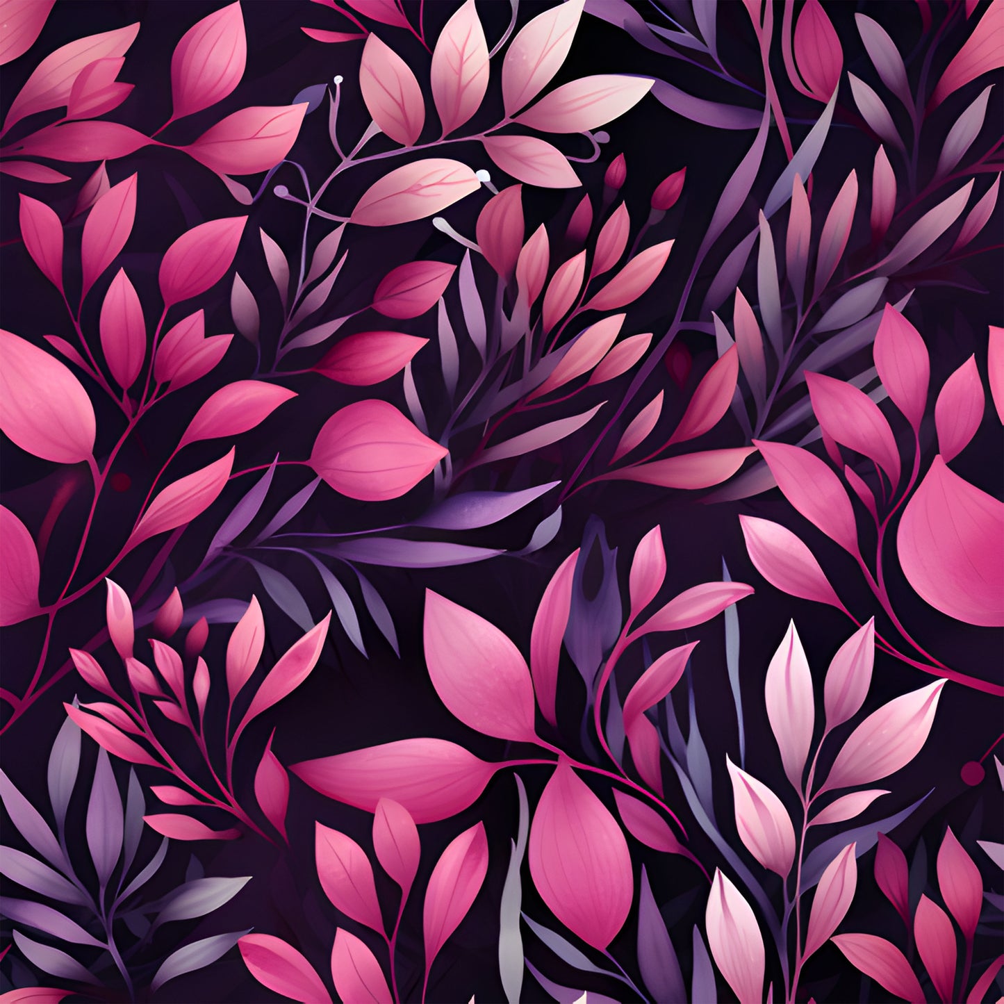 Auktion - 0,5m Jersey - Blätterranken Dark 2