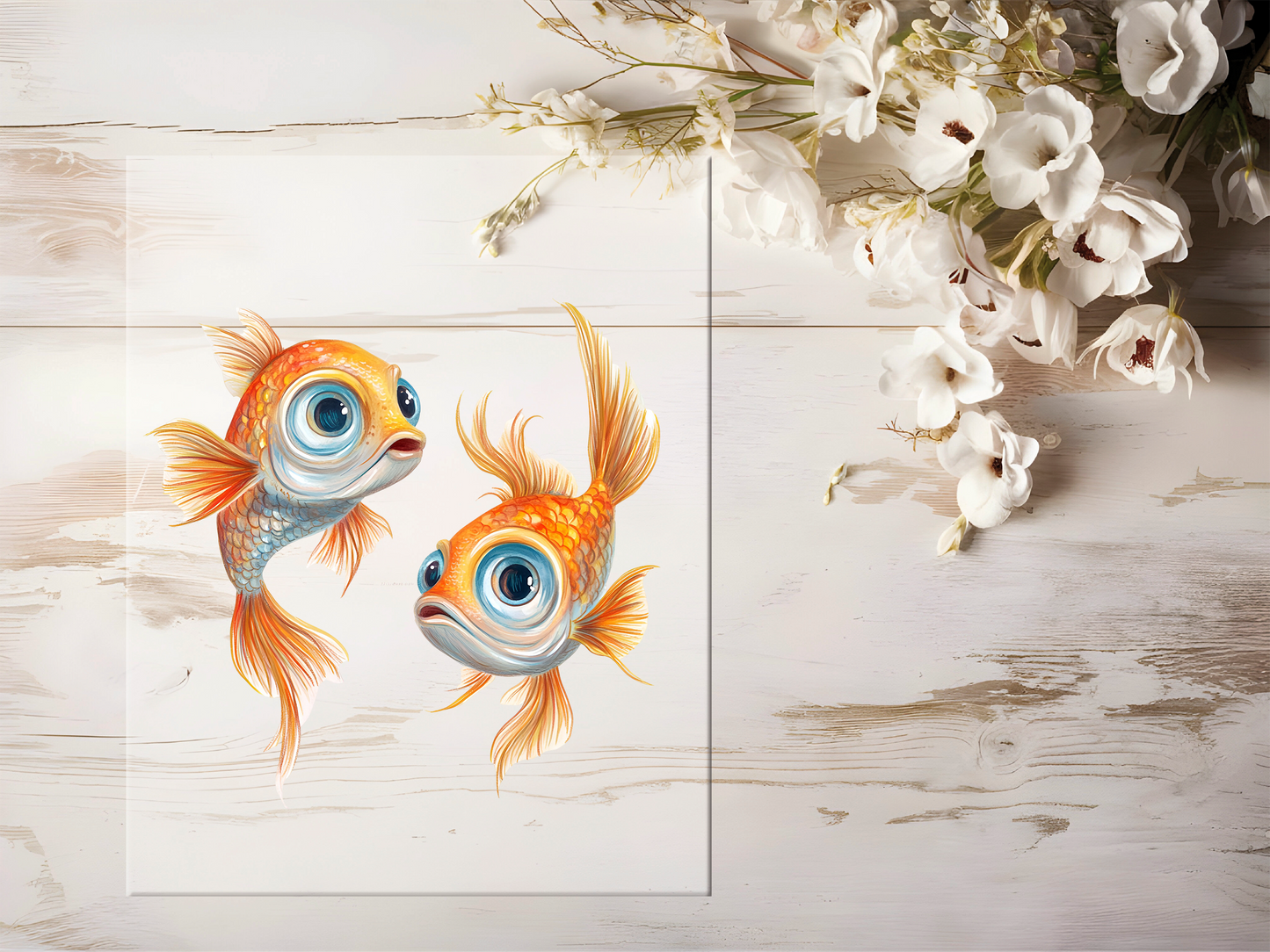 Bügelbild - Fische Orange #1614