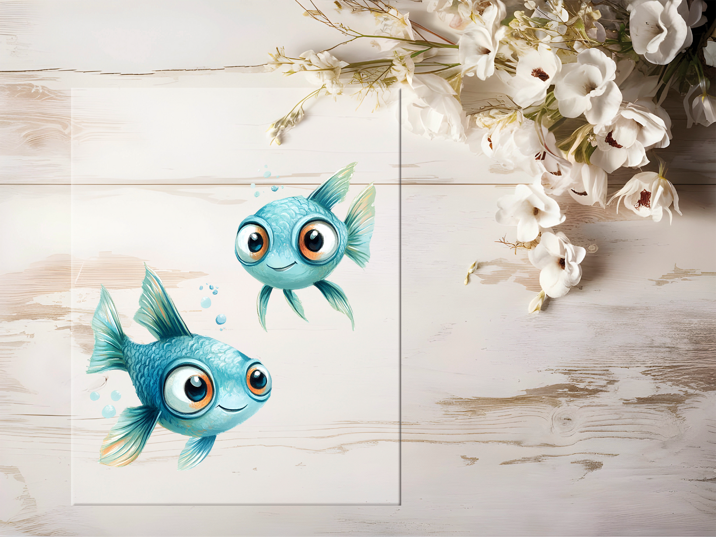 Bügelbild - Fische Blau #1614