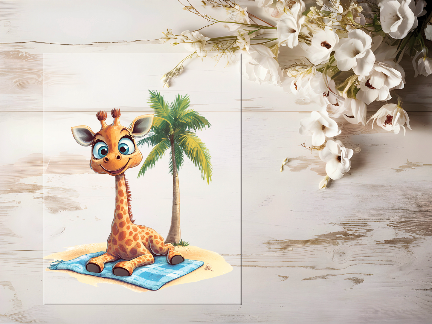Bügelbild - Giraffe Strand #1618