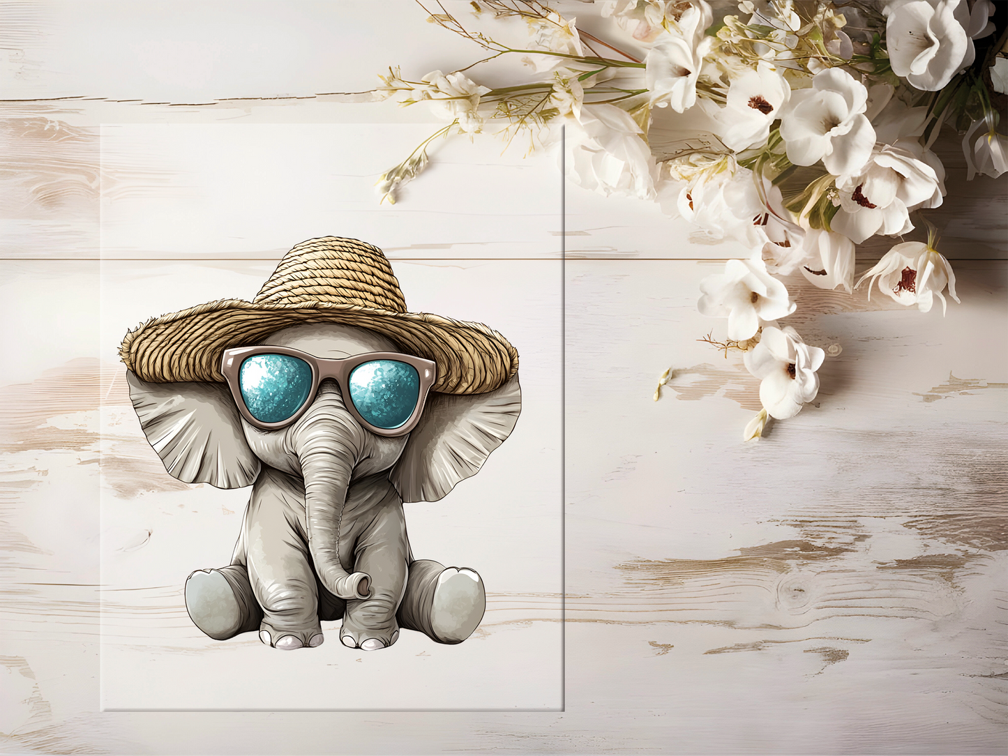 Bügelbild - Elefant Sommer #1619