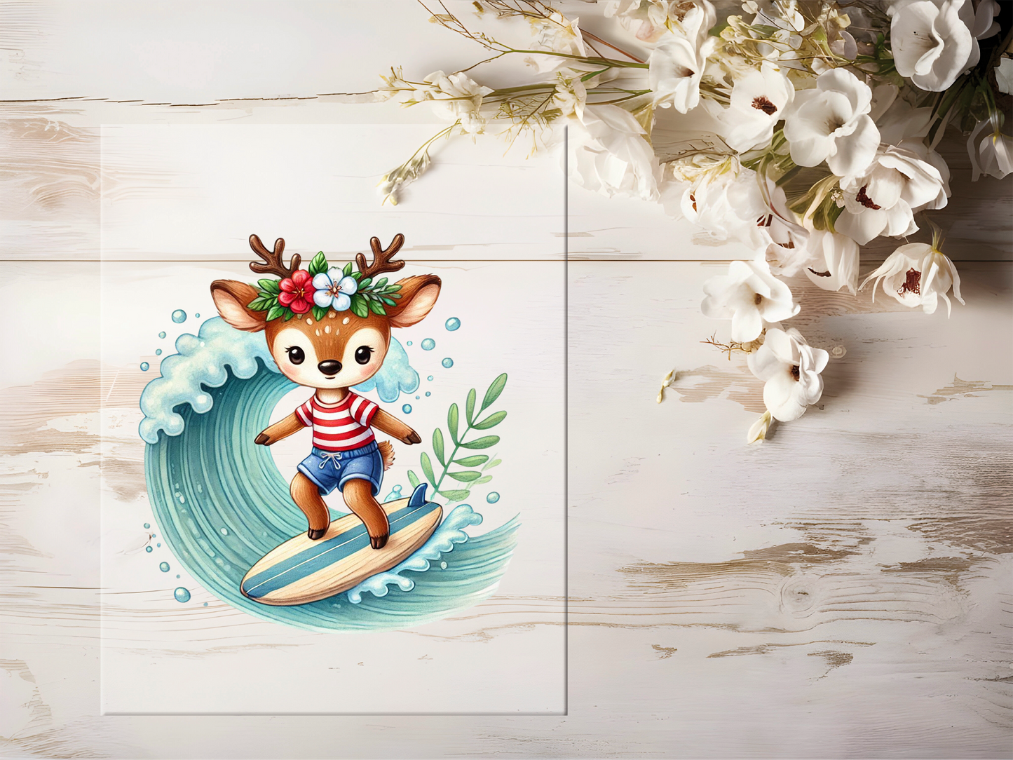 Bügelbild - Surfer Reh #1906