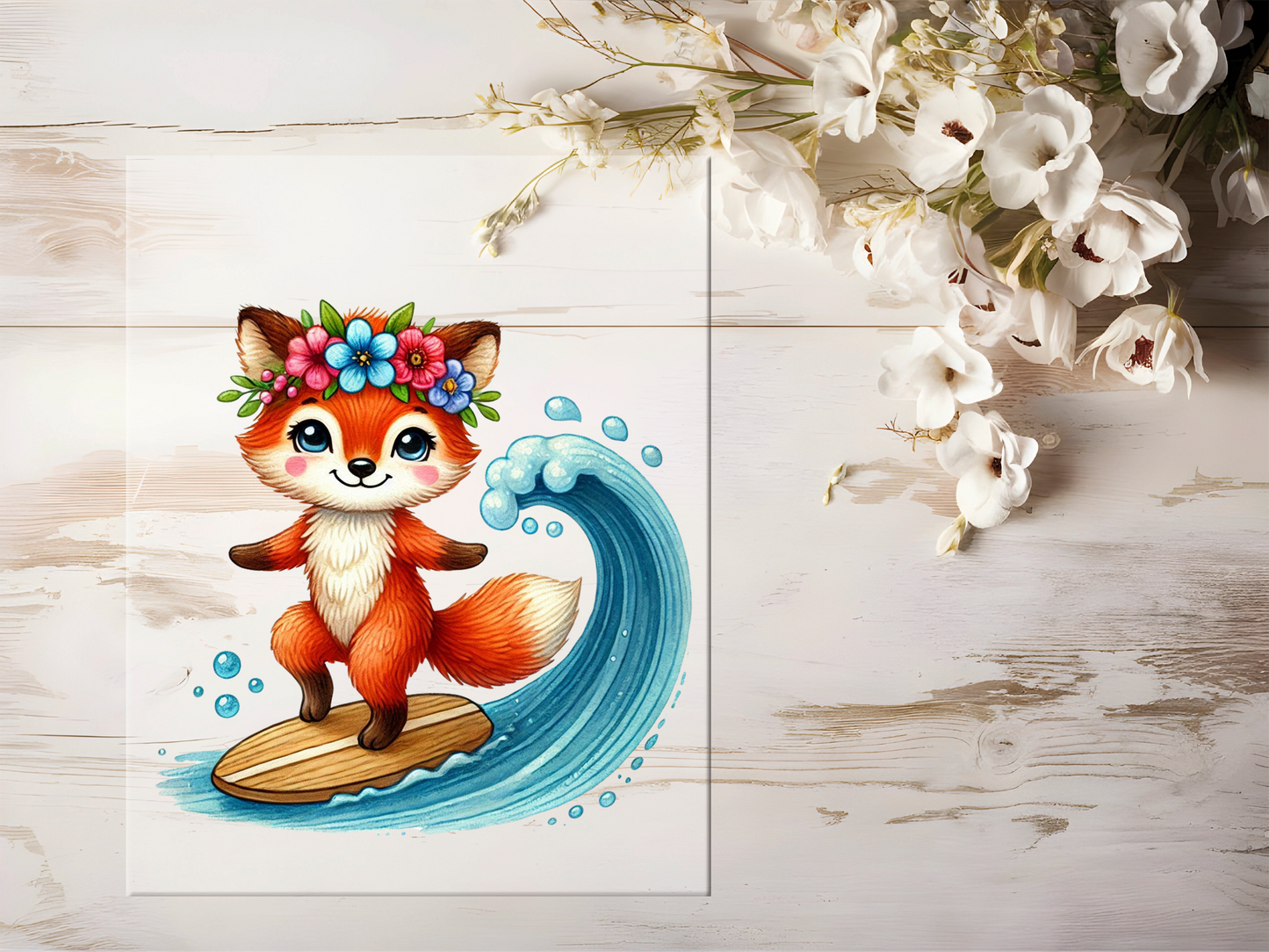 Bügelbild - Surfer Fuchs #1909