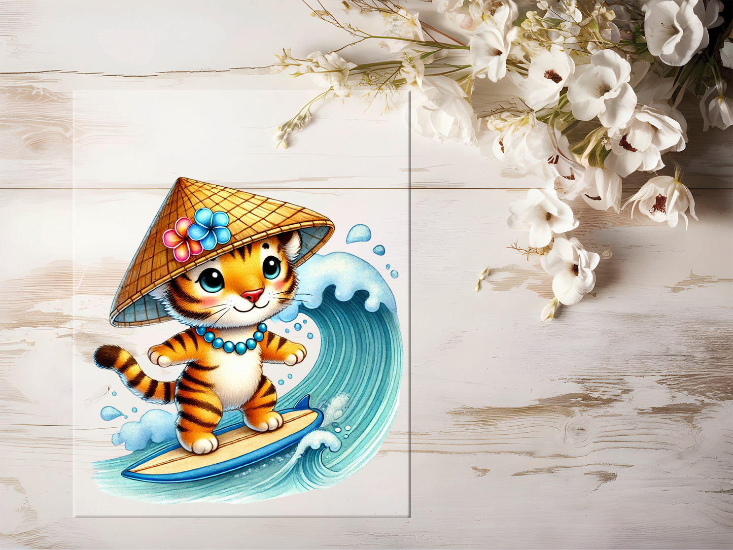 Bügelbild - Surfer Tiger #1921