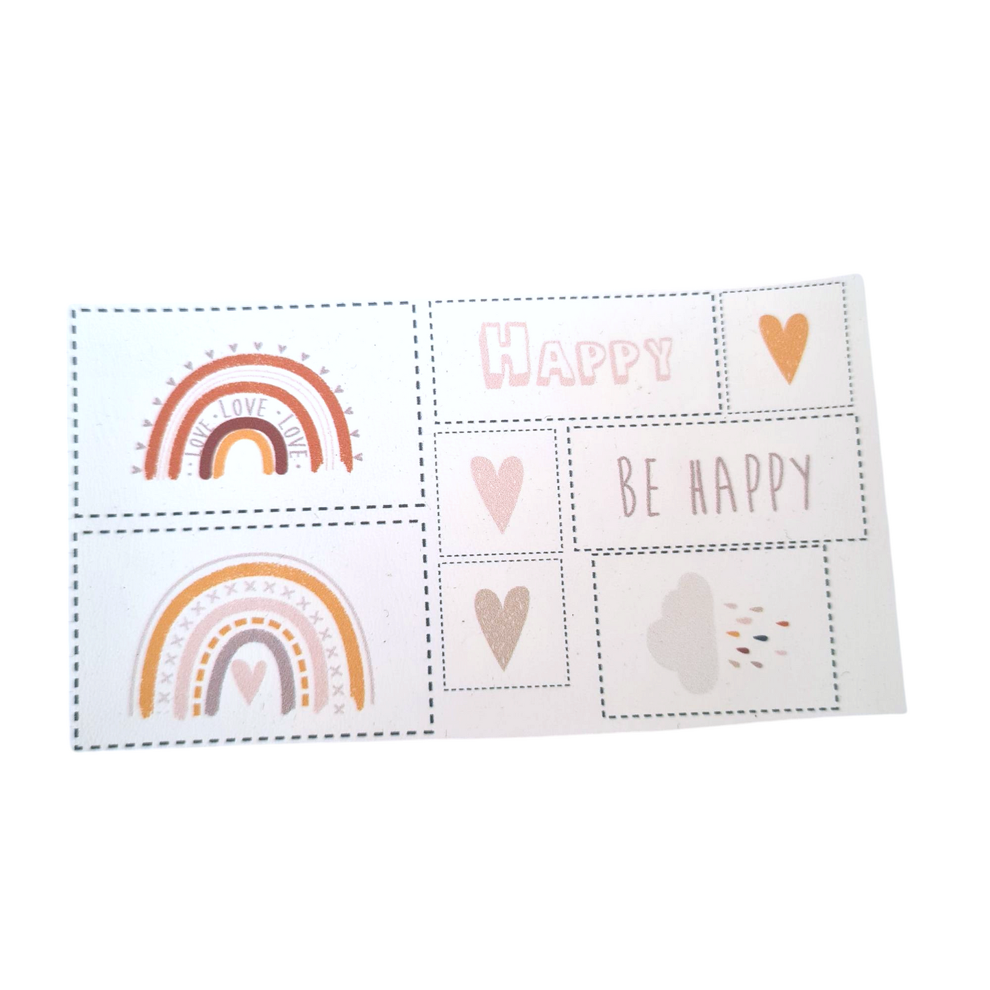 Kunstlederlabel Set - Happy Rainbow