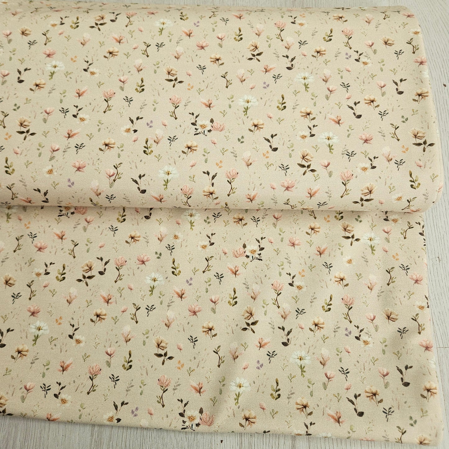 Sommersweat - Blumen Beige