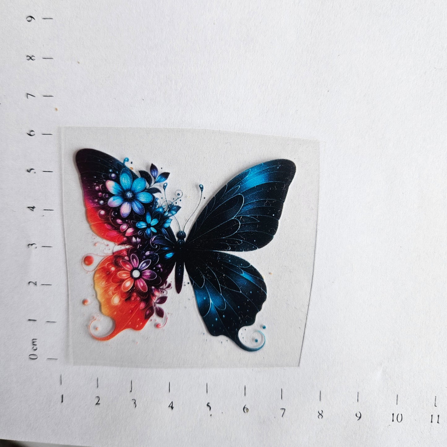Rub On - 6cm - Schmetterling Dunkelblau/Rot