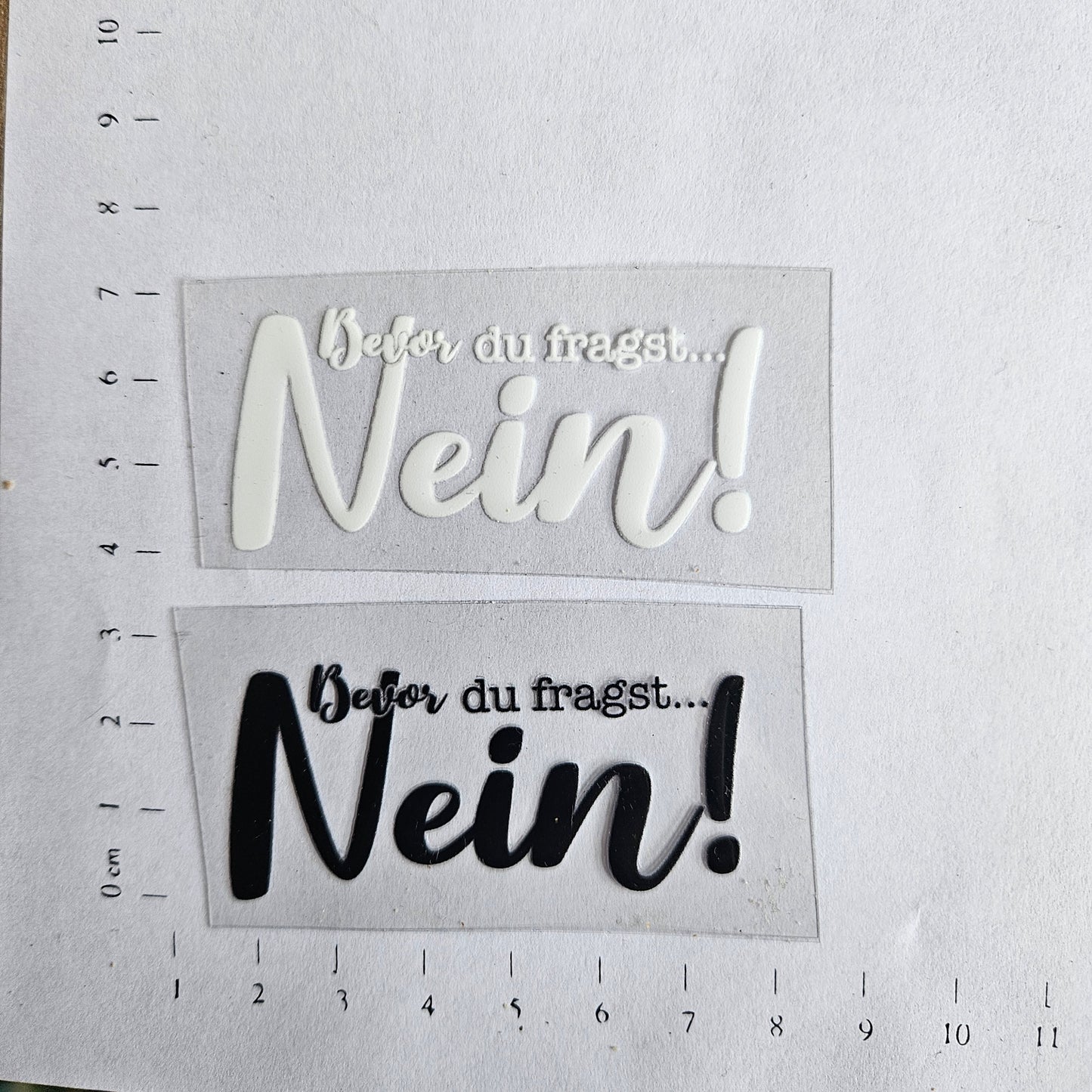 Rub On - 6cm - Nein! Schwarz &Weiß (2Stk)