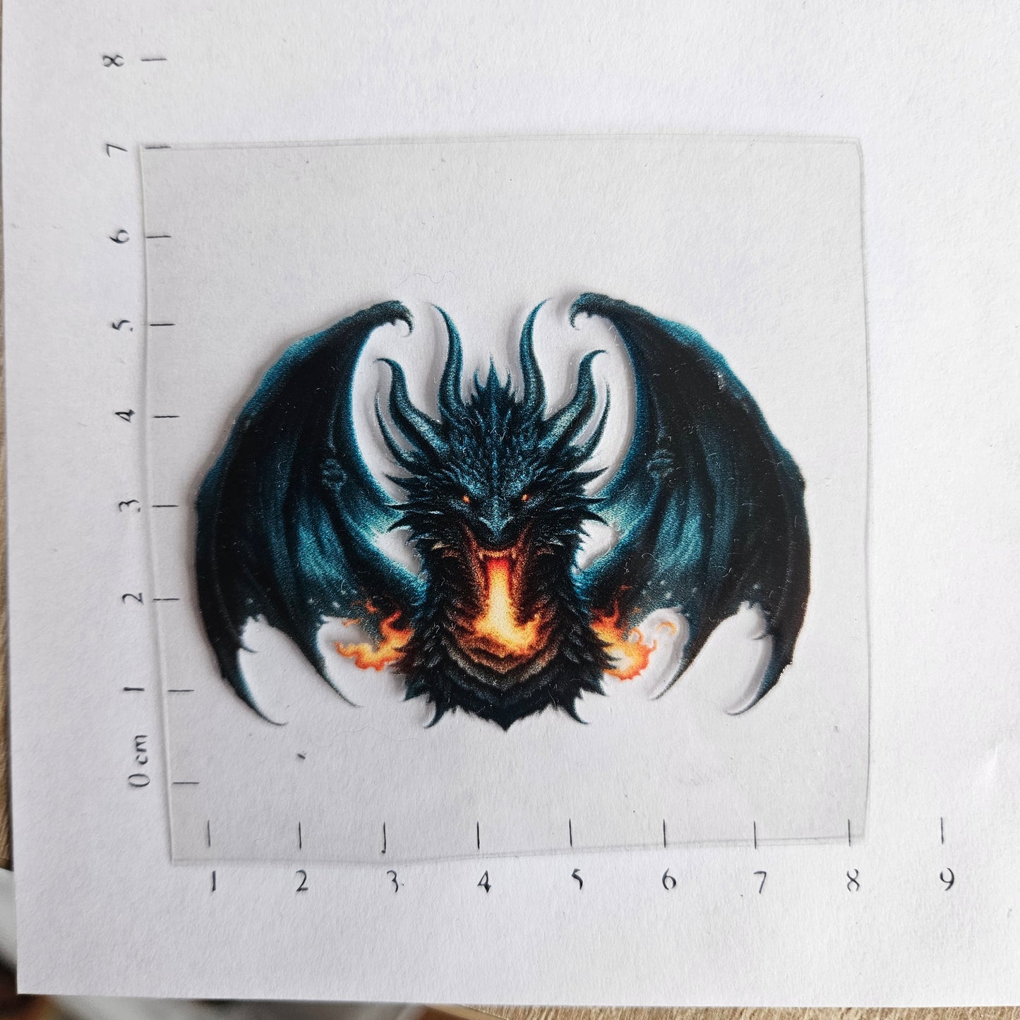 Rub On - 6cm - Drache Feuer