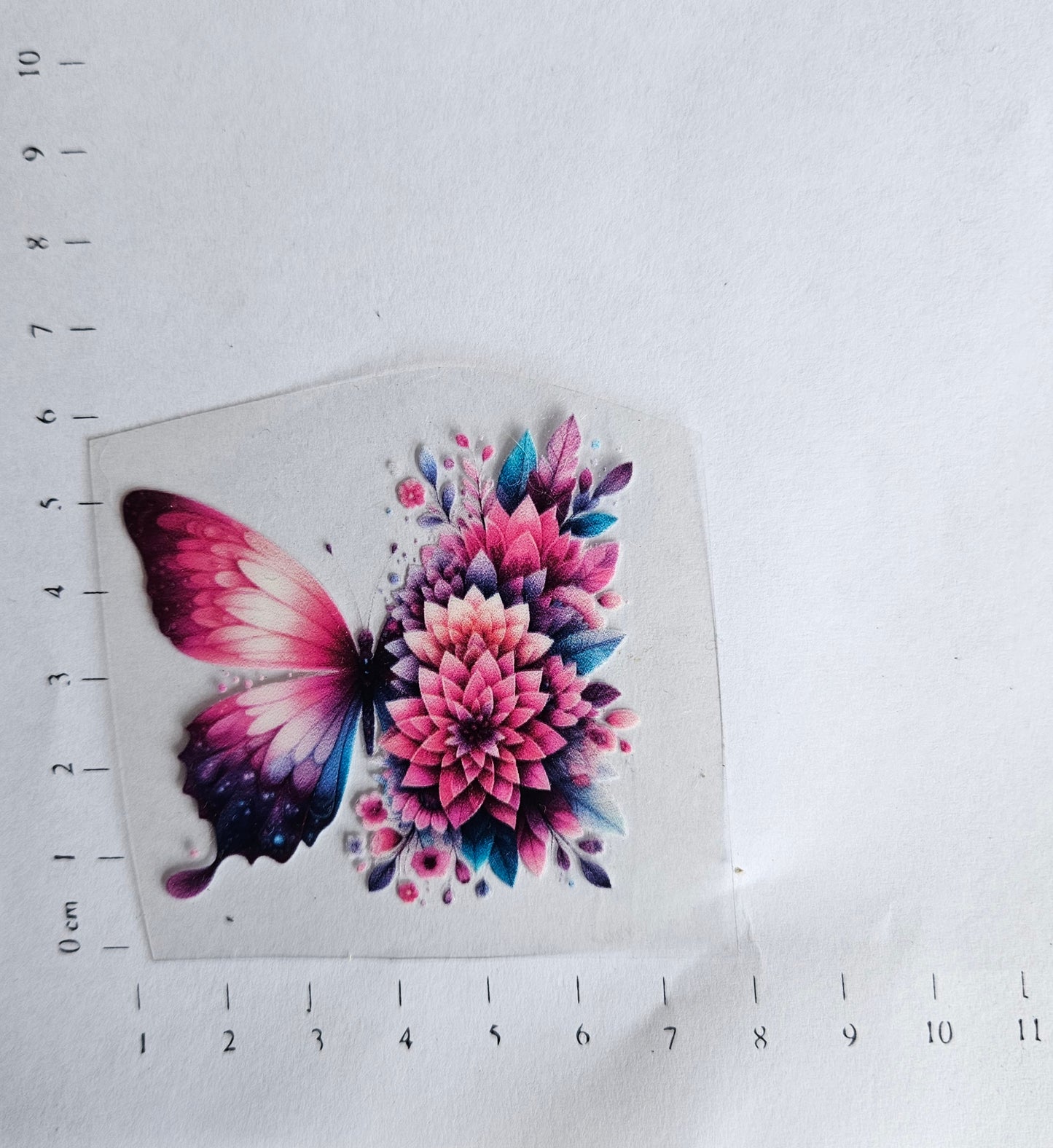 Rub On - 6cm - Schmetterling pink