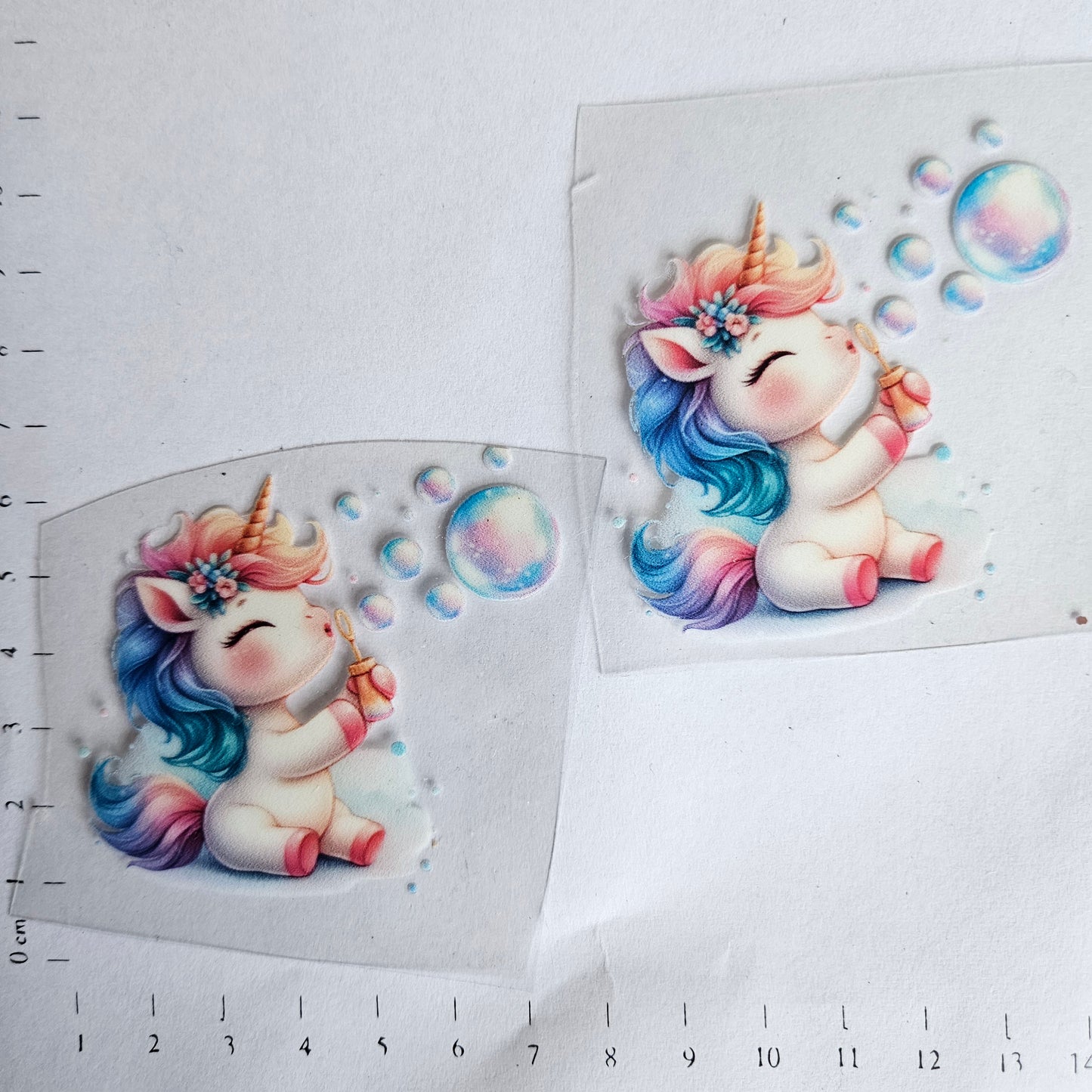 Rub On - 6cm - Einhorn Seifenblasen (1Stk)