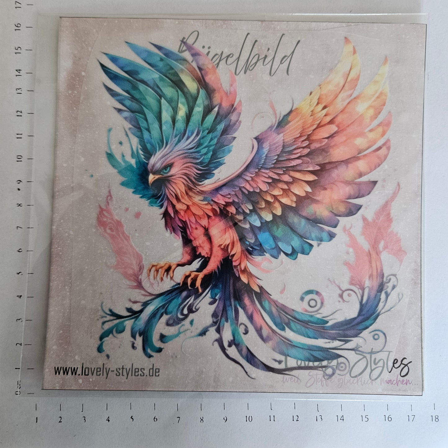 Bügelbild - ca. 15cm - Phoenix