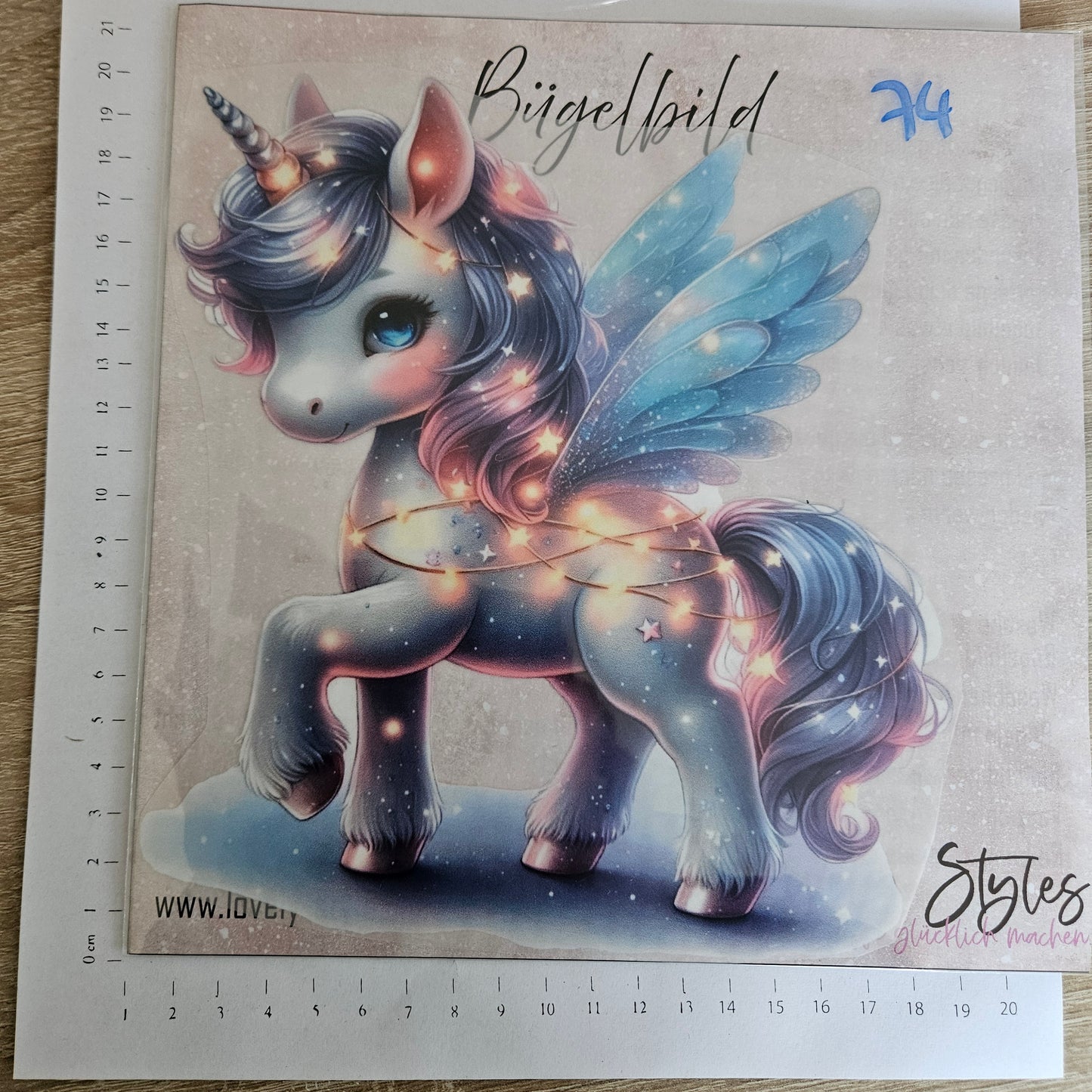 Bügelbild - ca. 20cm - Sparkle Einhorn
