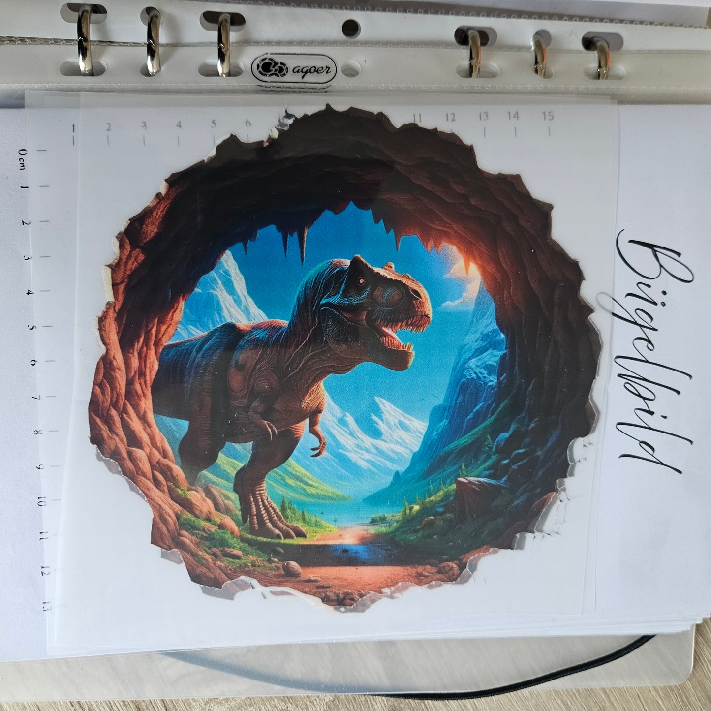 Bügelbild - ca. 15cm - T Rex 3D 2