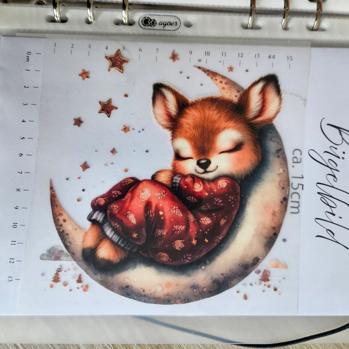 Bügelbild - ca. 15cm - Reh im Mond