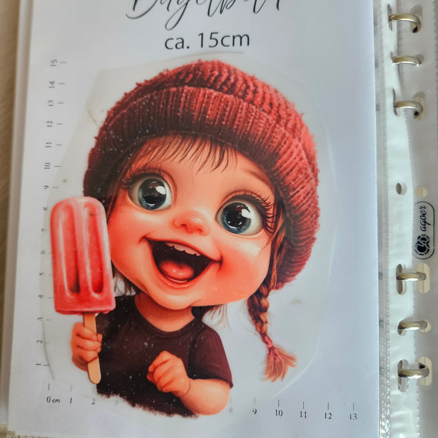 Bügelbild - ca. 15cm - Mädchen mit Eis