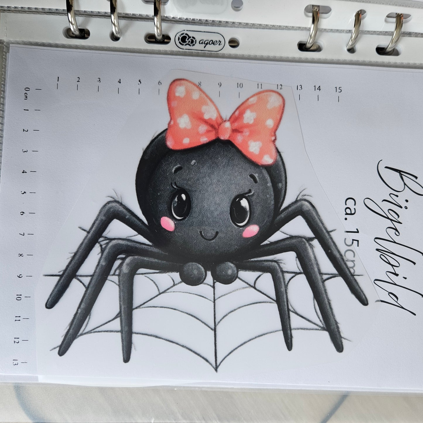 Bügelbild - ca. 15cm - Süße Spinne