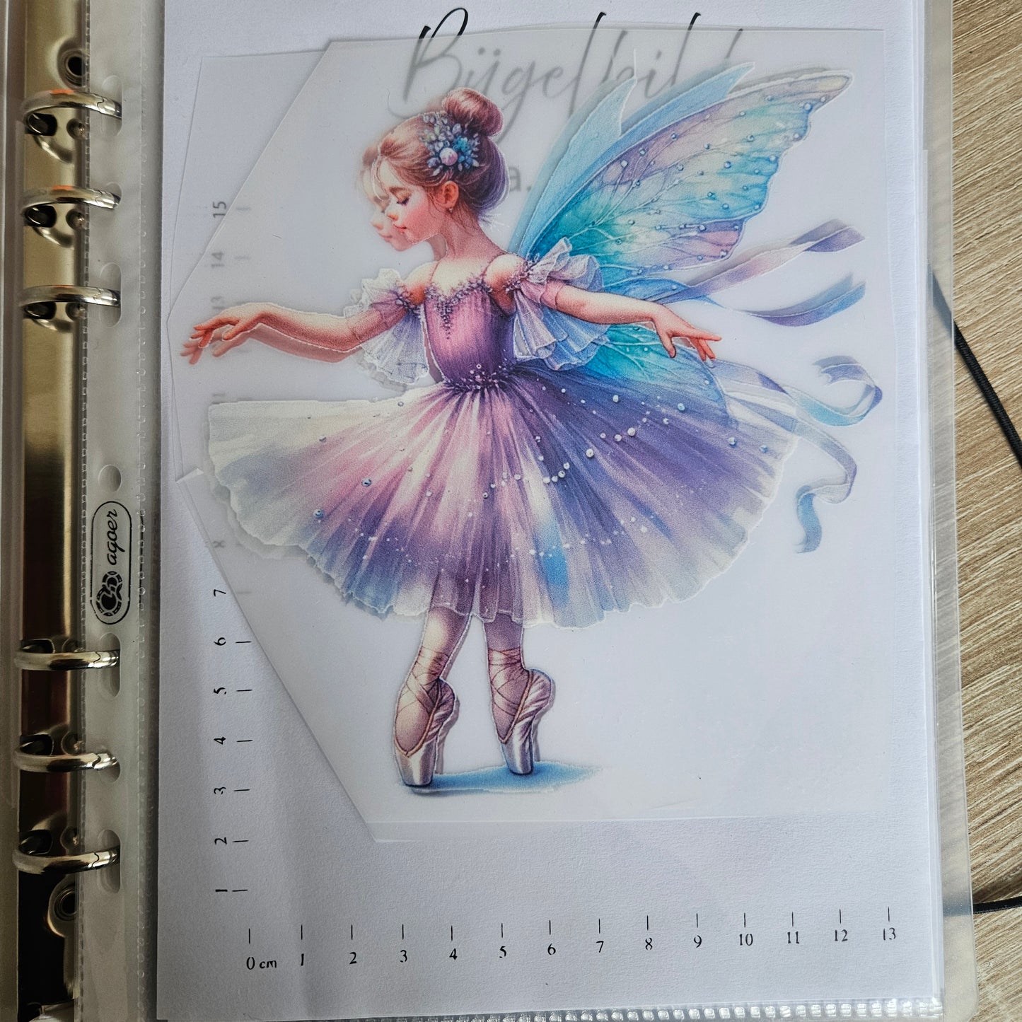 Bügelbild - ca. 15cm - Fee Lila