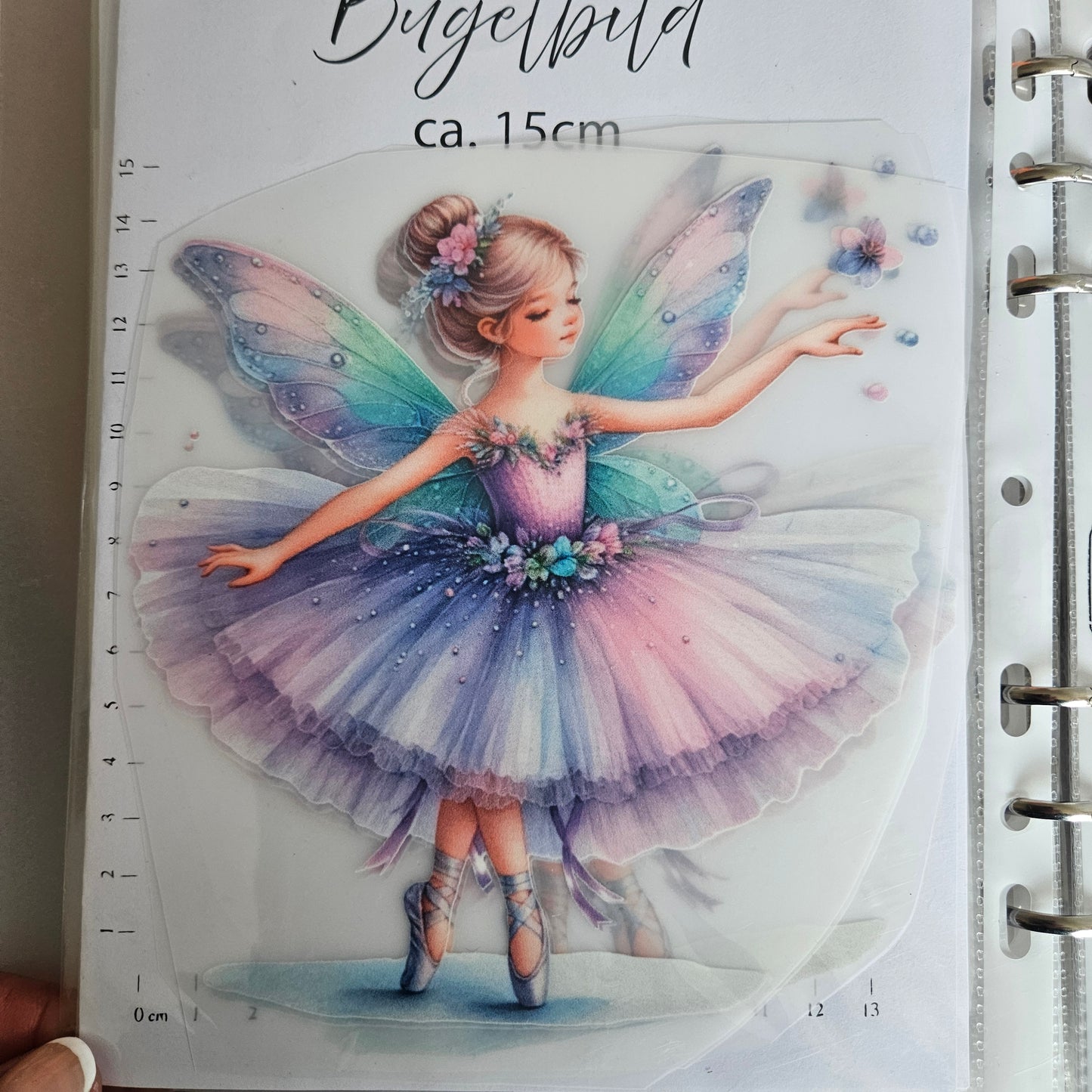 Bügelbild - ca. 15cm - Fee Pastell Lila