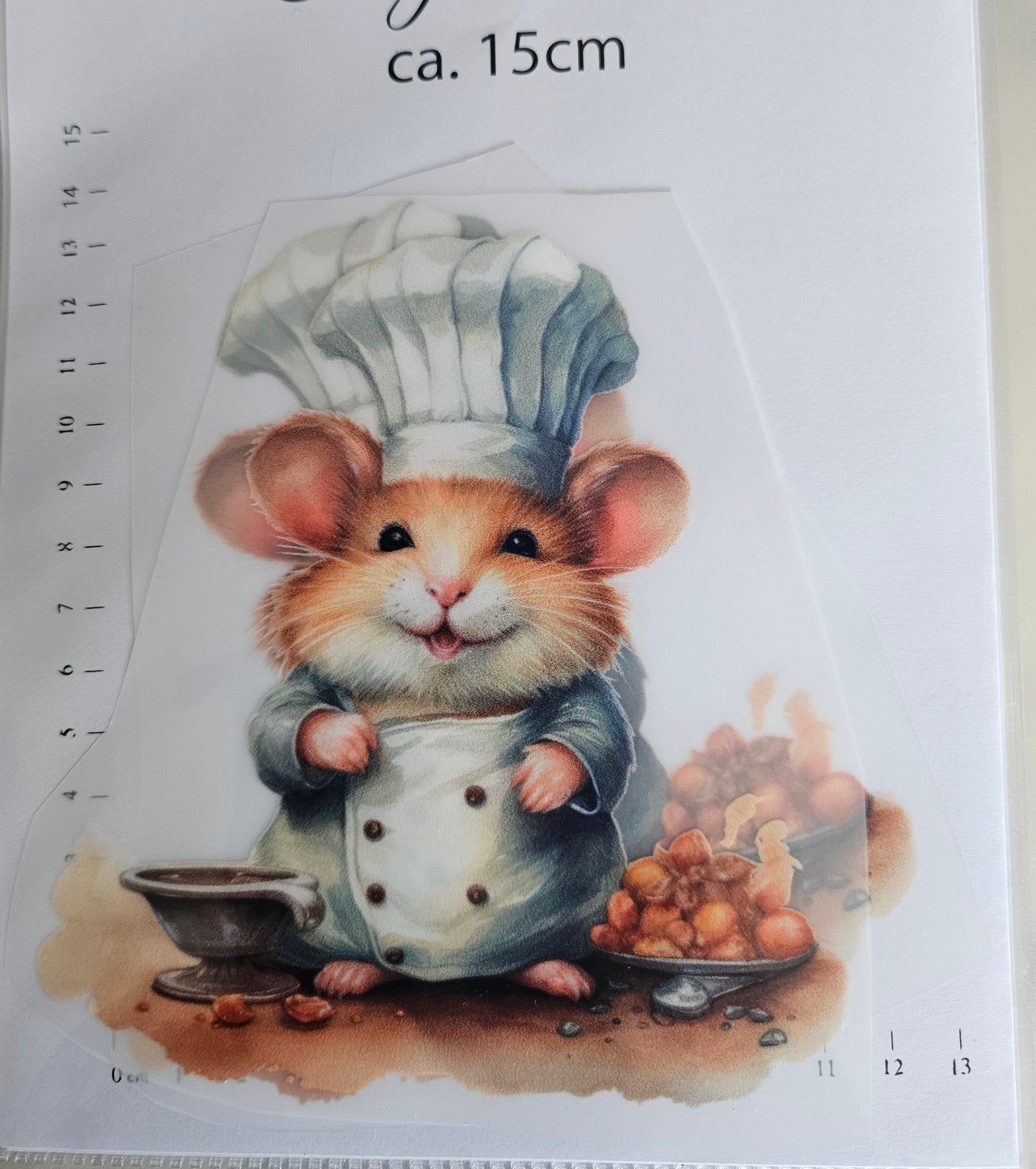 Bügelbild - ca. 15cm - Maus Nüsse