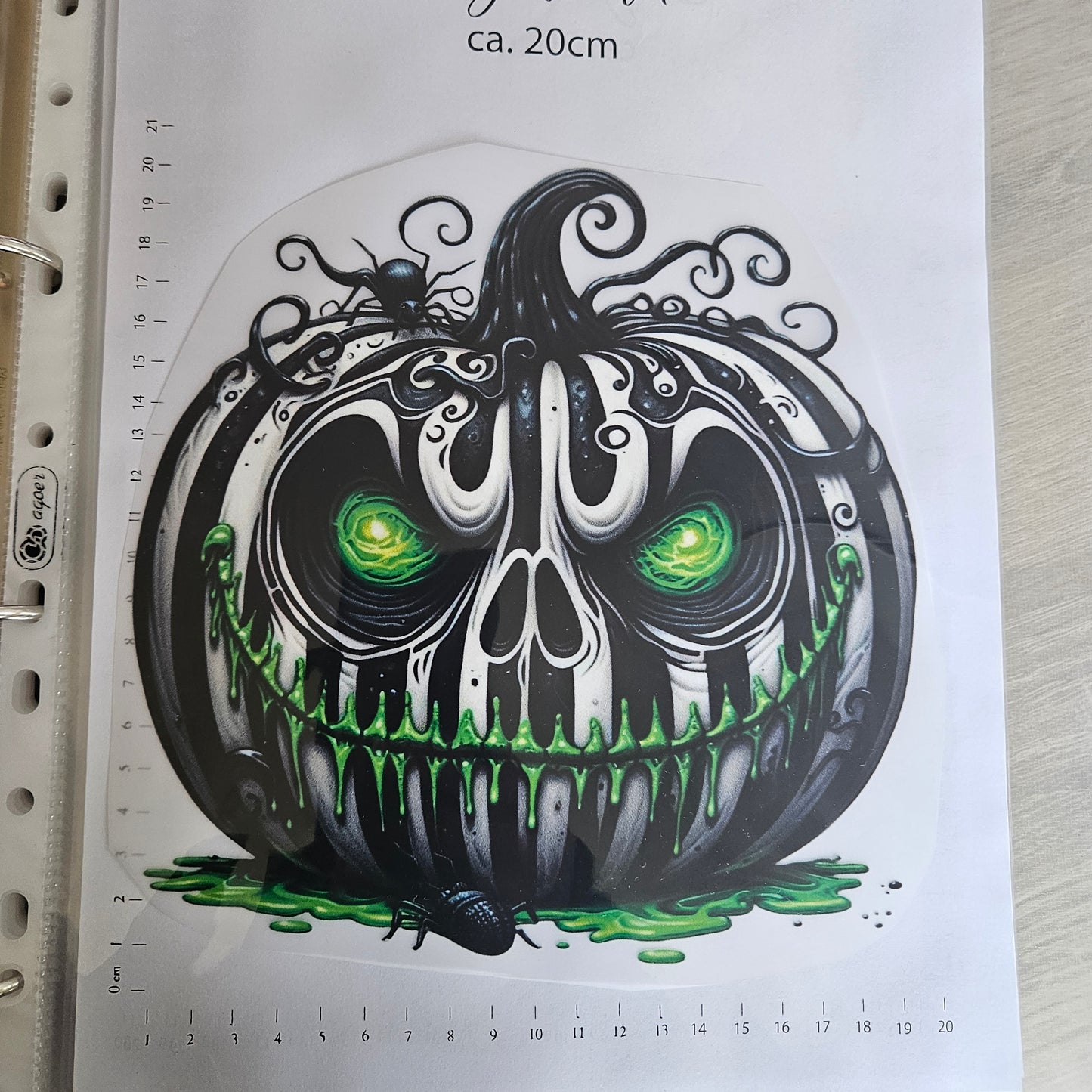 Bügelbild - ca. 20cm - Creepy Kürbis