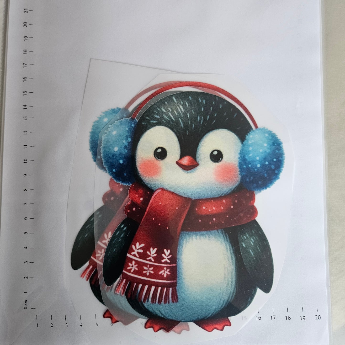 Bügelbild - ca. 20cm - Winterpinguin