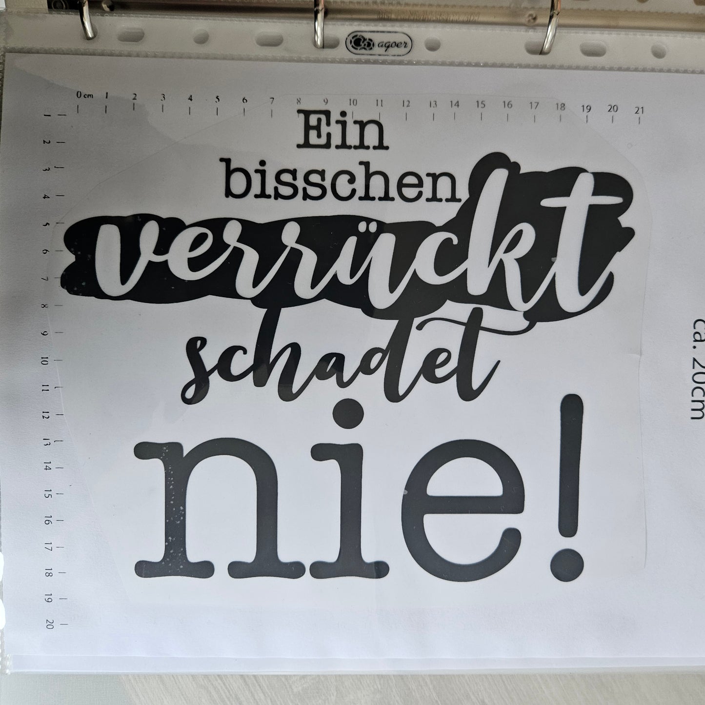 Bügelbild - ca. 20cm - ein bisschen verrückt