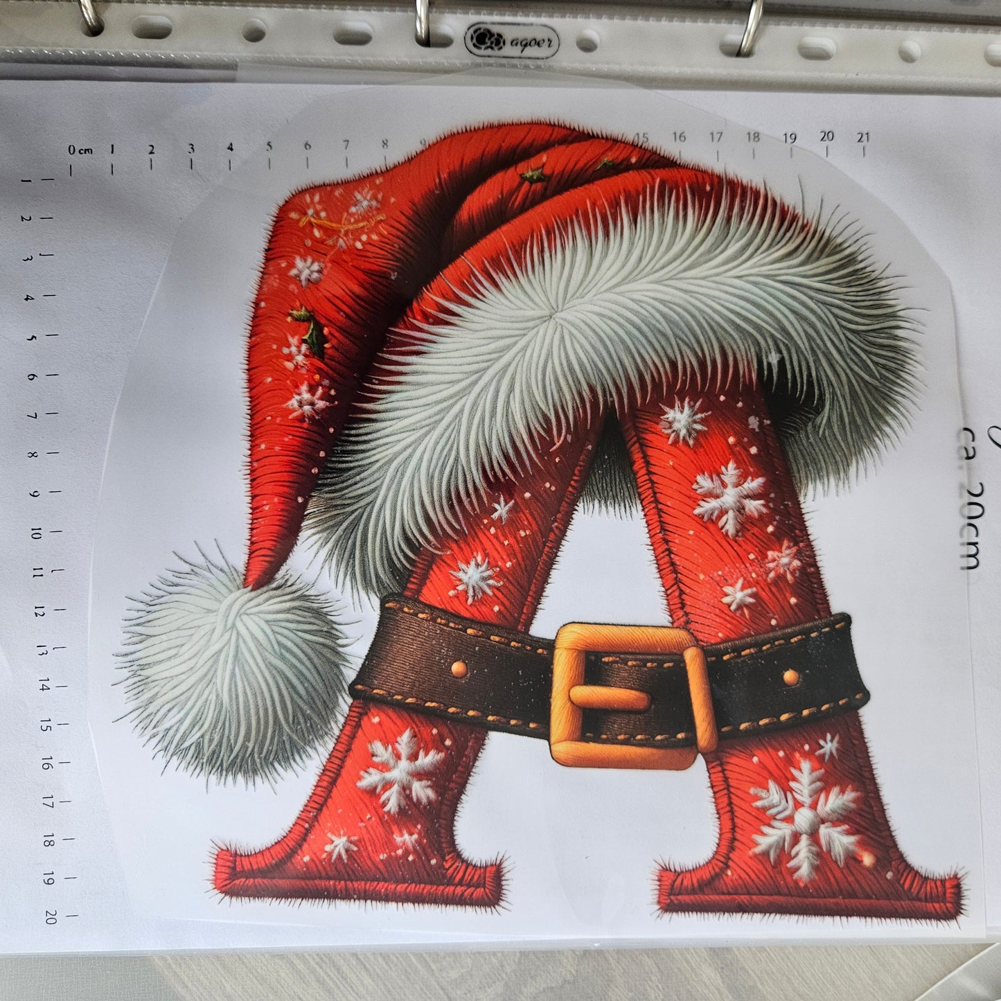 Bügelbild - ca. 20cm - Buchstabe Weihnachten "A"