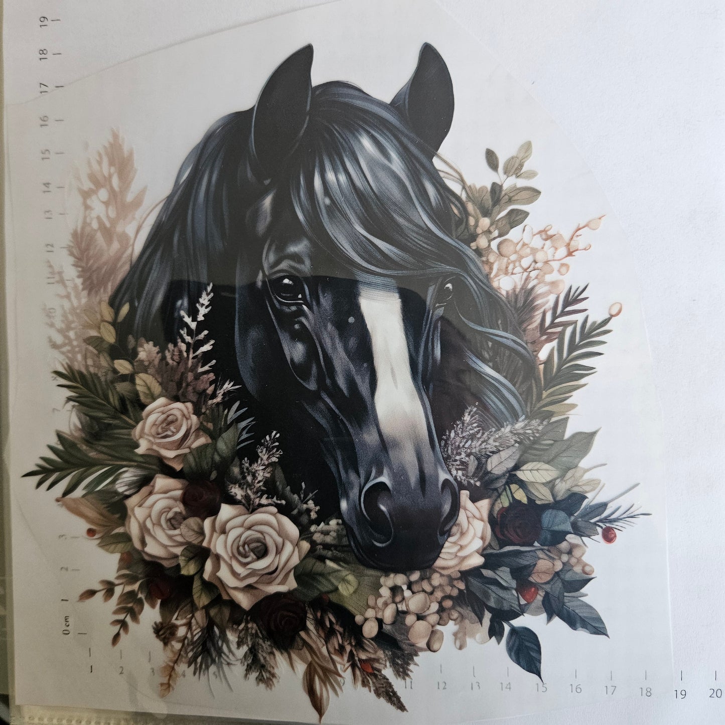 Bügelbild - ca. 20cm - Pferd Schwarz