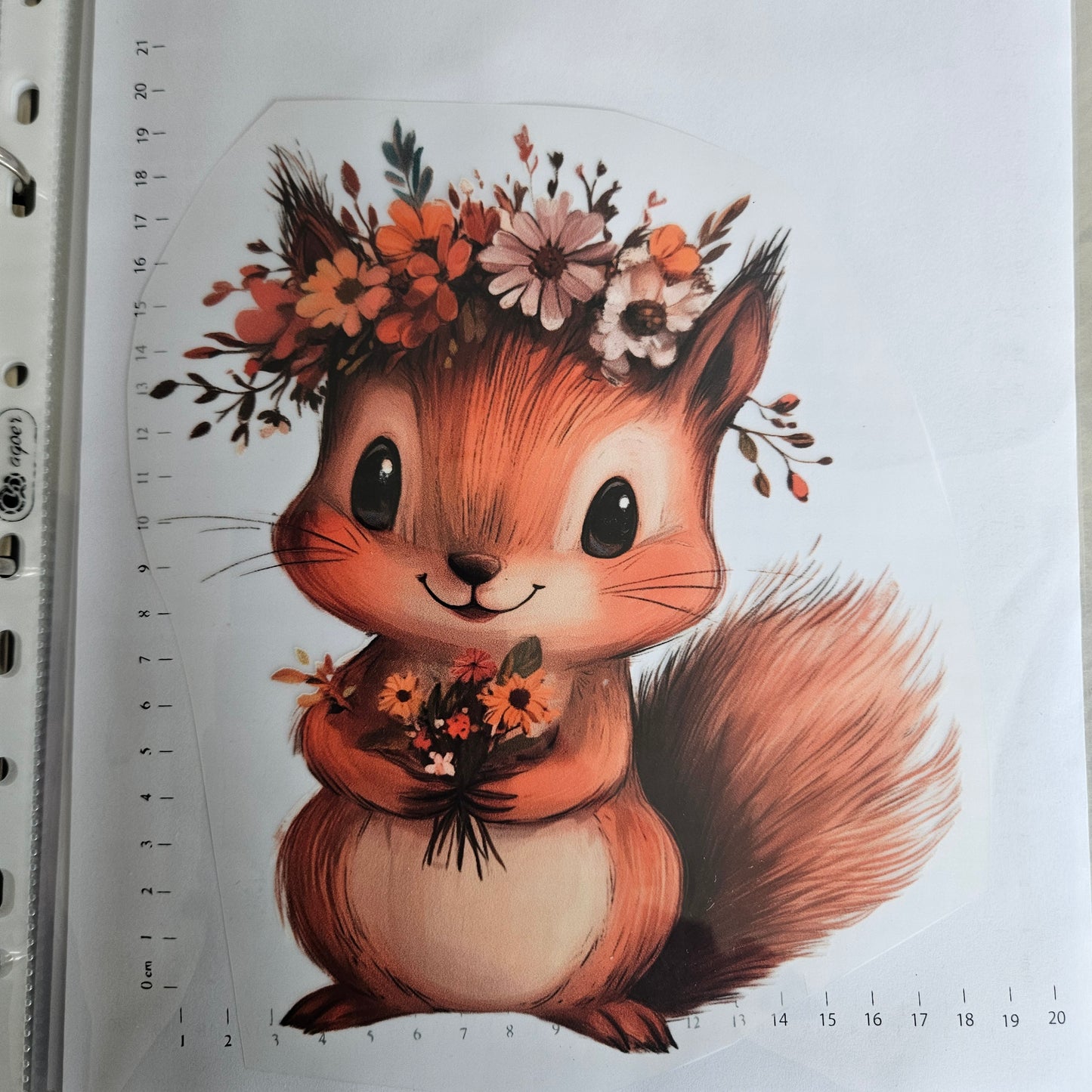 Bügelbild - ca. 20cm - Süßes Eichhörnchen
