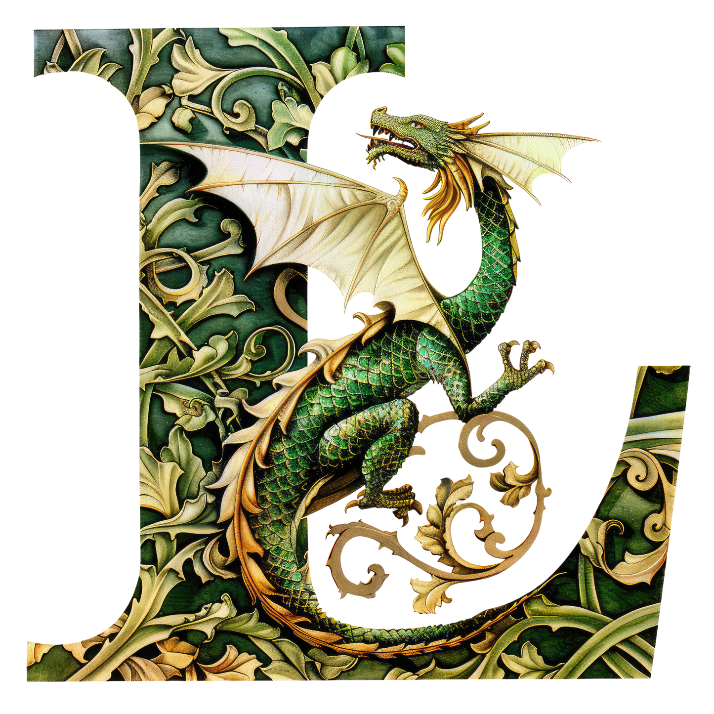 Bügelbild - Buchstaben - Drache