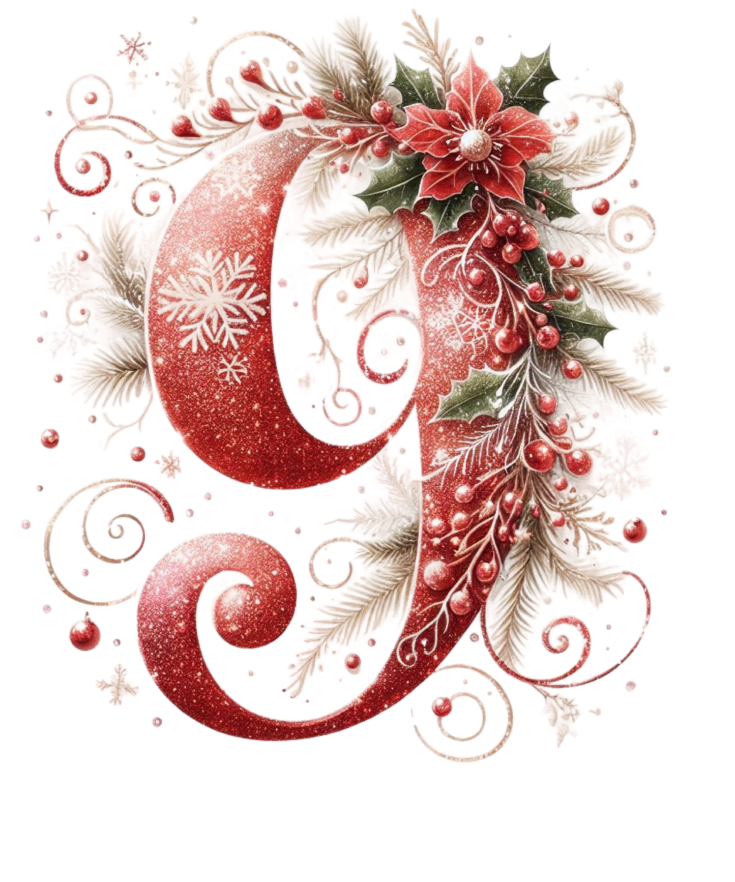 Bügelbild - Zahlen - Christmas Flowers