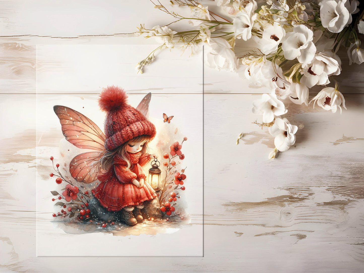 Bügelbild - Fee rot #0911