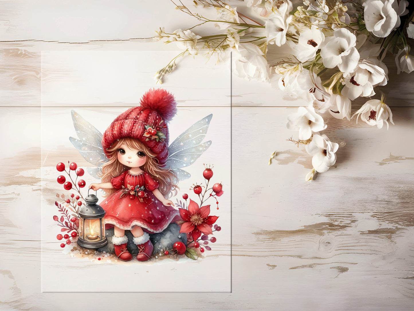 Bügelbild - Fee rot #0908