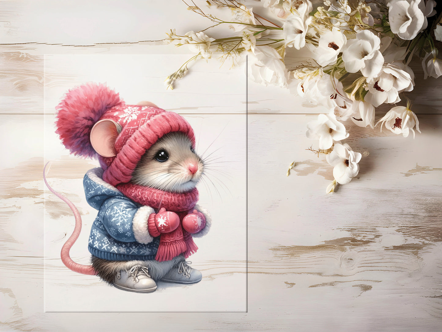 Bügelbild - Winter Maus #0919