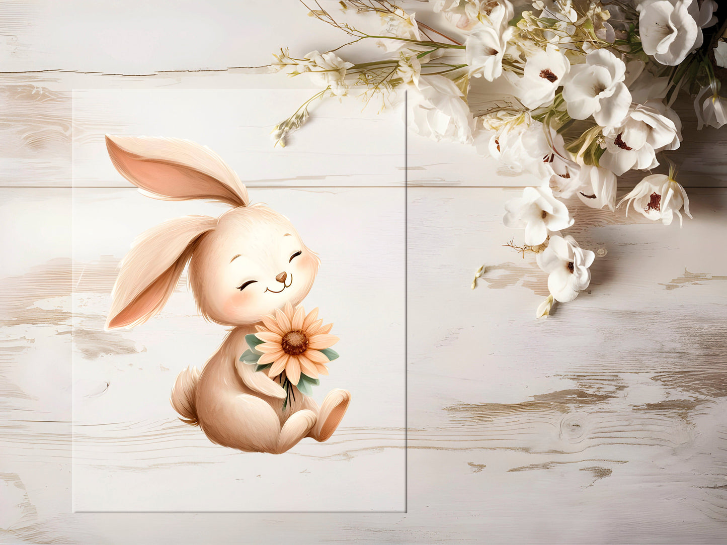 Bügelbild - Hase Sonnenblume #0983