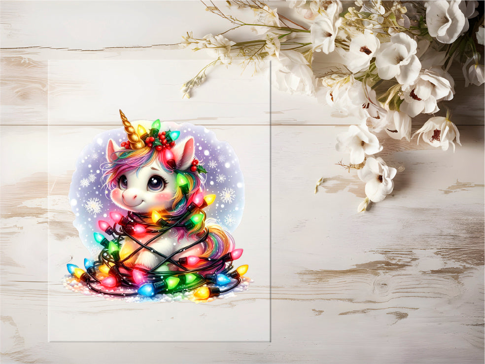 Auktion - Bügelbild - Winter Einhorn #0711 - 15cm