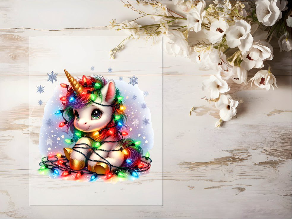 Auktion - Bügelbild - Winter Einhorn #0713 - 15cm