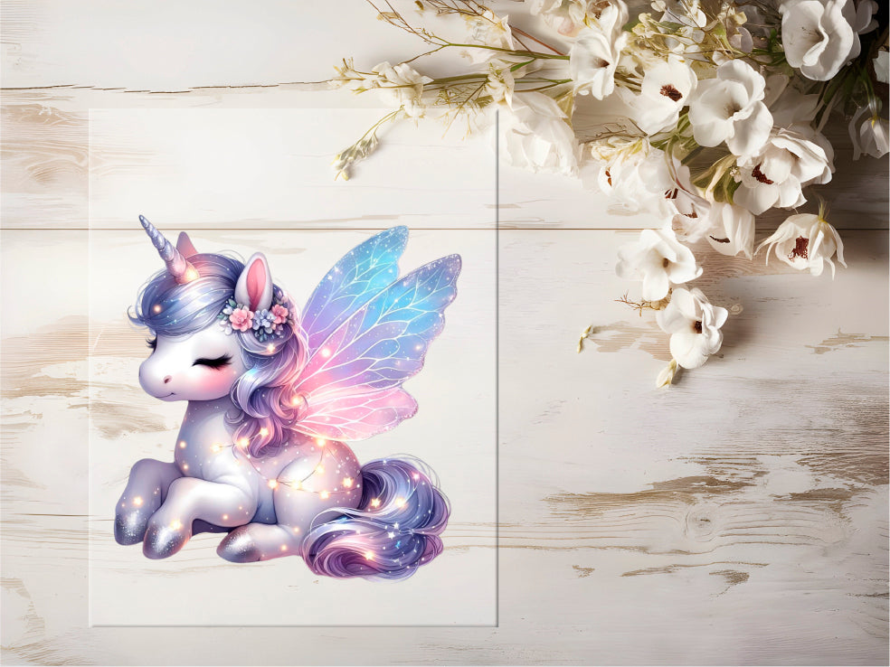 Auktion - Bügelbild - Sparkle Einhorn #0728 - 15cm