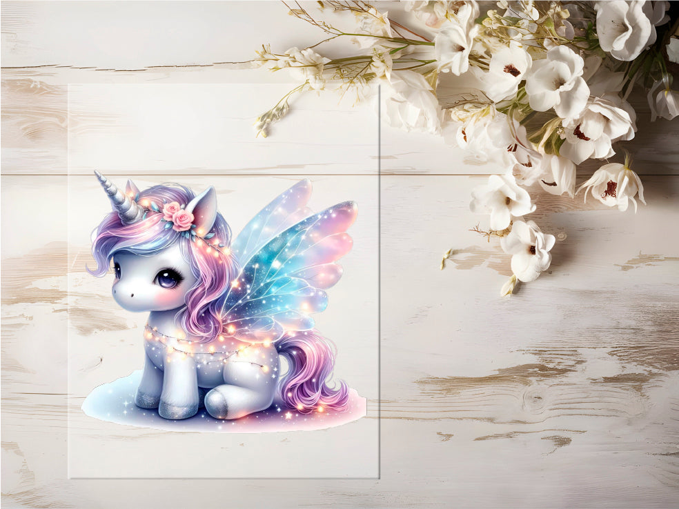 Auktion - Bügelbild - Sparkle Einhorn #0736 - 15cm