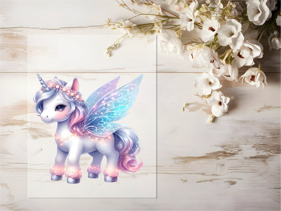 Auktion - Bügelbild - Sparkle Einhorn #0732 - 15cm
