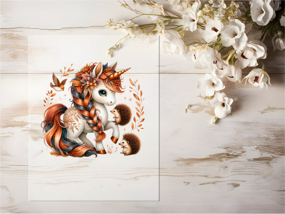 Bügelbild - Herbst Einhorn #0627